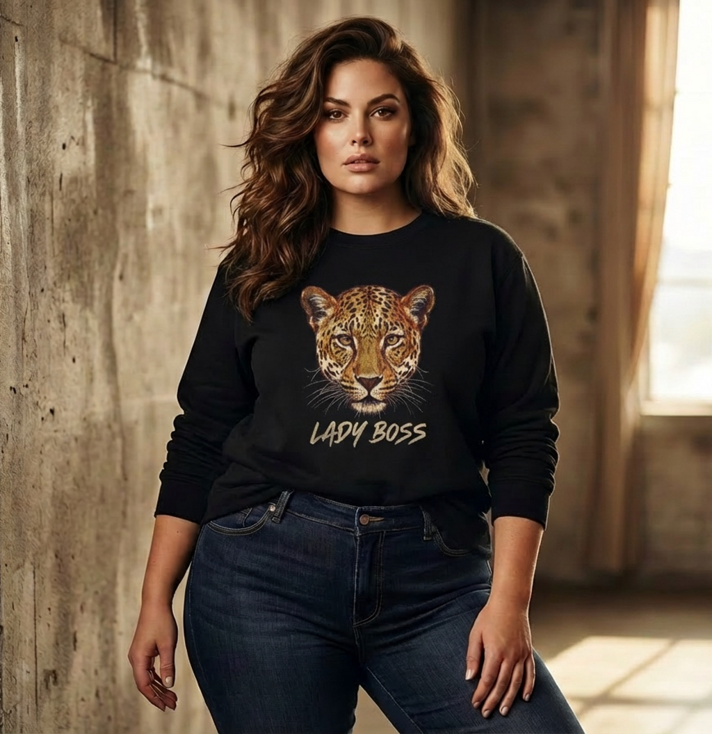 Lady Boss Leopard Crewneck Sweatshirt